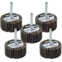 Kit 5 Roda Lixa Com Haste Furadeira 50X25 Grão 100 - Starfer