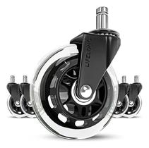 Kit 5 Rodas Para Cadeira De Escritório Pino 11Mm Anti Risco Kit 5 Rodas Para Cadeira De Escritório Pino 11Mm Anti Risco