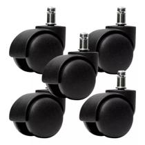 Kit 5 Rodinhas Rodízio Universal Para Cadeira De Escritório Presidente Gamer Ultra Resistente 150 kg