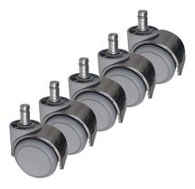 Kit 5 Rodízio Cinza Com Inox Semi Silicone