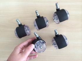 Kit 5 Rodizio Roda Em Gel/silicone P/ Cadeira Club Do Design