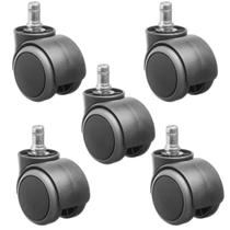 Kit 5 Rodizios Roda Nylon Pu Anti Risco Cadeira Escritorio Kit 5 Rodizios Roda Nylon Pu Anti Risco Cadeira Escritorio