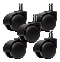 Kit 5 Rodízios Rodinha 50mm Cadeira Escritório Giratória