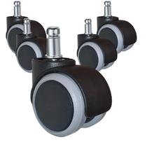 Kit 5 Rodízios Rodinhas Para Cadeira de Escritório Com Película de Silicone Pino 11mm