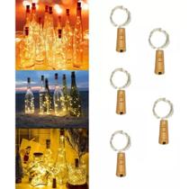 Kit 5 Rolhas Fio De Luz 1 Mts Fada Com 10 Leds Branco Quente Kit 5 Rolhas Fio De Luz 1 Mts Fada Com 10 Leds Branco Quente