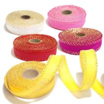 Kit 5 Rolos Fita Tnt 2cm Com Fio Metalizado 10m Cada