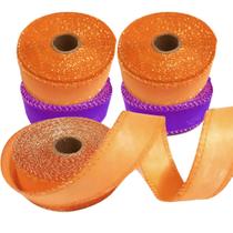 Kit 5 Rolos Fita Tnt 3cm Com Fio Metalizado 10m Cada