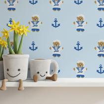 Kit 5 Rolos Papel De Parede Adesivo Marinheiro ul 3,0M Kit 5 Rolos Papel De Parede Adesivo Marinheiro ul 3,0M