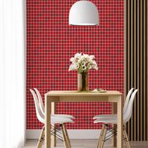 Kit 5 Rolos Papel De Parede Adesivo Pastilha Vermelha 3,0M
