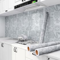 Kit 5 Rolos Papel Parede Adesivo Azulejo Moderno Cinza (10m) Kit 5 Rolos Papel Parede Adesivo Azulejo Moderno Cinza (10m)