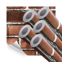 Kit 5 Rolos Papel Parede Lavavel Tijolo Rustico Vermelho 10m Kit 5 Rolos Papel Parede Lavavel Tijolo Rustico Vermelho 10m