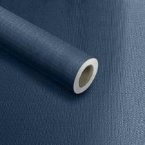 Kit 5 Rolos Papel Parede Textura Tecido Jeans Escuro (10m)