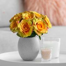 Kit 5 Rosas Artificiais Flores Artificiais ótima qualidade para Decoração e enfeie de Sala Cor:Creme