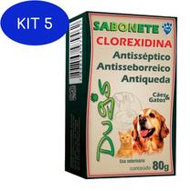 Kit 5 Sabonete Clorexidina 80 Gr