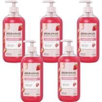 Kit 5 Sabonete Gel Morango Delicada e Fascinante 500 ml Hidramais Kit 5 Sabonete Gel Morango Delicada e Fascinante 500 ml Hidramais