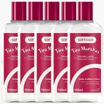Kit 5 Sabonete Liquido Tira Manchas Removedor Henna Testa Orelhas E Mãos Suaveness Soft Hair 100ml