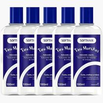 Kit 5 Sabonete Liquido Tira Manchas Soft Hair Pele E Mãos Removedor De Tintura Profissional 100ml
