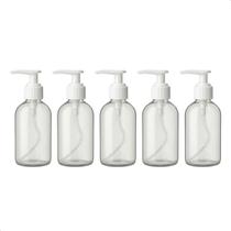 Kit 5 Saboneteira Pump Refil Frasco 250ml Creme Shampoo Sabão Liquido Sabonete