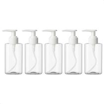 Kit 5 Saboneteira Pump Refil Frasco 300ml Creme Shampoo Sabão Liquido Sabonete