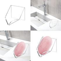 Kit 5 Saboneteira Suporte Porta Sabonete Pia Banheiro Lavabo Decoração Minimalista Luxo Clean