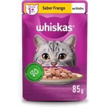 Kit 5 Sachê Ração Úmida Whiskas para Gatos Adultos Sabor Frango ao Molho - 85g Kit 5 Sachê Ração Úmida Whiskas para Gatos Adultos Sabor Frango ao Molho - 85g