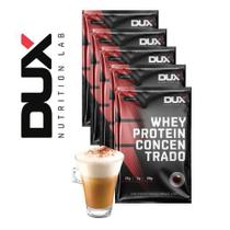 Kit 5 Sachês Whey Protein Concentrado Sabor Único Cappuccino - Dux Nutrition