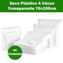 Kit 5 Saco A Vacuo 70X100 Organizador Edredom Cobertor Roupa P/Organizador de Guarda Roupa