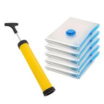 Kit 5 Saco A Vácuo Cabide Viagem Roupa Organizador Casaco Bomba Sucção 70x120cm