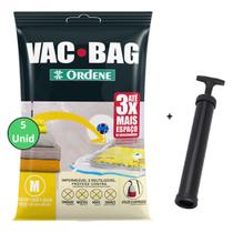 Kit 5 Saco A Vacuo Médio 45x65cm Vac Bag Mala+ Bomba Ordene Kit 5 Saco A Vacuo Médio 45x65cm Vac Bag Mala+ Bomba Ordene