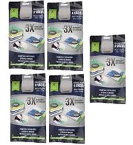 Kit 5 Saco a Vácuo para Cobertor Roupas Toalhas Travesseiros 50x70cm