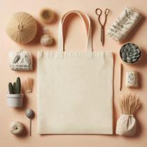 Kit 5 Sacolas bolsas ecobag 30x40cm 100% algodão cru lisa