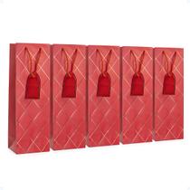 Kit 5 Sacolas De Presente Para Bebidas Vinho Personalizada