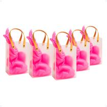 Kit 5 Sacolas De Presente Transparente Aniversário Namorados