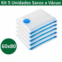 Kit 5 Sacos a Vácuo Hermético 60x80cm Edredom Toalhas Roupas