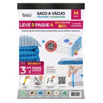 Kit 5 Sacos a Vácuo Médios 50x60cm Ideal para Roupas e Viagem Tamanho Médio Viagens Guarda Roupas