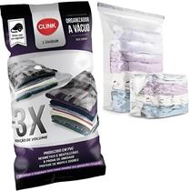 Kit 5 Sacos A Vácuo para Guardar Cobertor Roupa Edredom 70 X 110Cm Economiza Espaço em Guarda Roupas e Malas - Clink