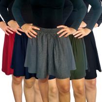 Kit 5 Saias Femininas Godê Elástico Lisa Cores Sortidas Suplex Pp ao Plus Size Kit 5 Saias Femininas Godê Elástico Lisa Cores Sortidas Suplex Pp ao Plus Size