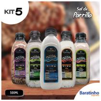 Kit 5 Sal Parrilla Temperado 500g Churrasco Diversos Sabores