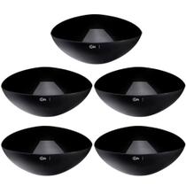 Kit 5 Saladeiras Triangulares 5L Essential 31cm Preto Pipoca