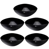 Kit 5 Saladeiras Triangulares 5L Essential 31cm Preto Pipoca Salada Frutas Coza