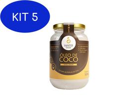 Kit 5 Santo Óleo De Coco Extra Virgem De Película 500Ml