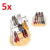 Kit 5 sapateira 2 em 1 ampliavel multifuncional para 9 pares rack estante tenis sapatos