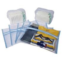 Kit 5 Saquinho Maternidade 2 Organizador Troca Fraldas Cor Azul