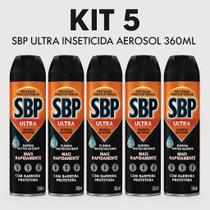 Kit 5 SBP Ultra 360ml Inseticida Aerosol para Escorpiões e Insetos Rasteiros