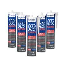 Kit 5 Selante Aluzinco MS Argacon Tubo 400g Cinza Alta Aderência Kit 5 Selante Aluzinco MS Argacon Tubo 400g Cinza Alta Aderência