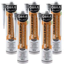 Kit 5 Selantes PU Calha e Rufo Selante de Poliuretano Adesivo Vedante Cinza Cibra Flex