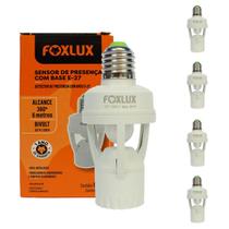 Kit 5 Sensor de Presença Com Base E-27 Bivolt Foxlux