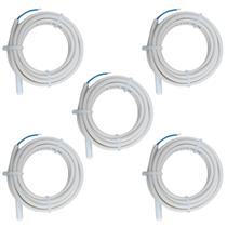 Kit 5 Sensor Termistor NTC SB70 Branco 2m Full Gauge