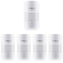 Kit 5 Sensores Infra Passivo Sem Fio Pet Immunity 20 Kg Uso Interno IVP 8000 PET Intelbras