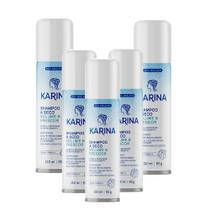 Kit 5 Shampoo A Seco Karina Volume e Frescor Ação Rápida Cabelos Oleosos 150ml